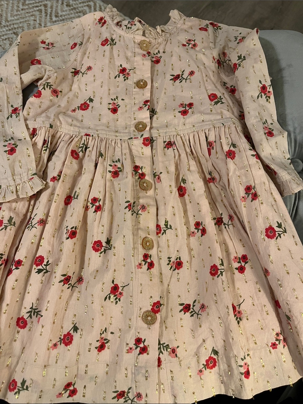 Lot of 3 Girls Pink Chicken Pink Floral Dress and 2 more size 4 - Picture 2 of 6